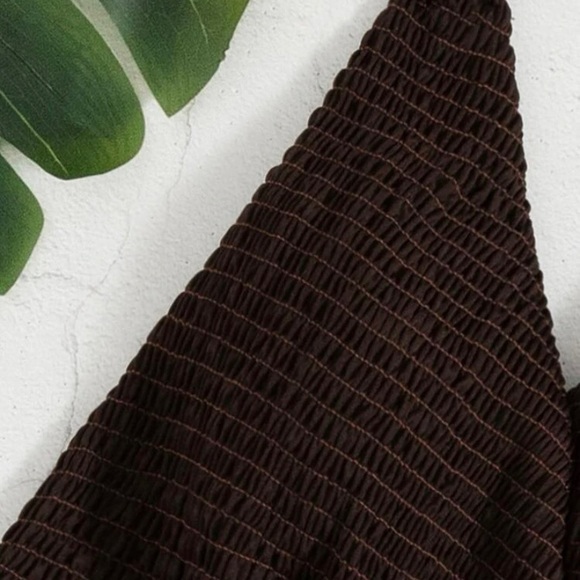 Smocked Halter Monokini One Piece Bathing Suit - Picture 7 of 8